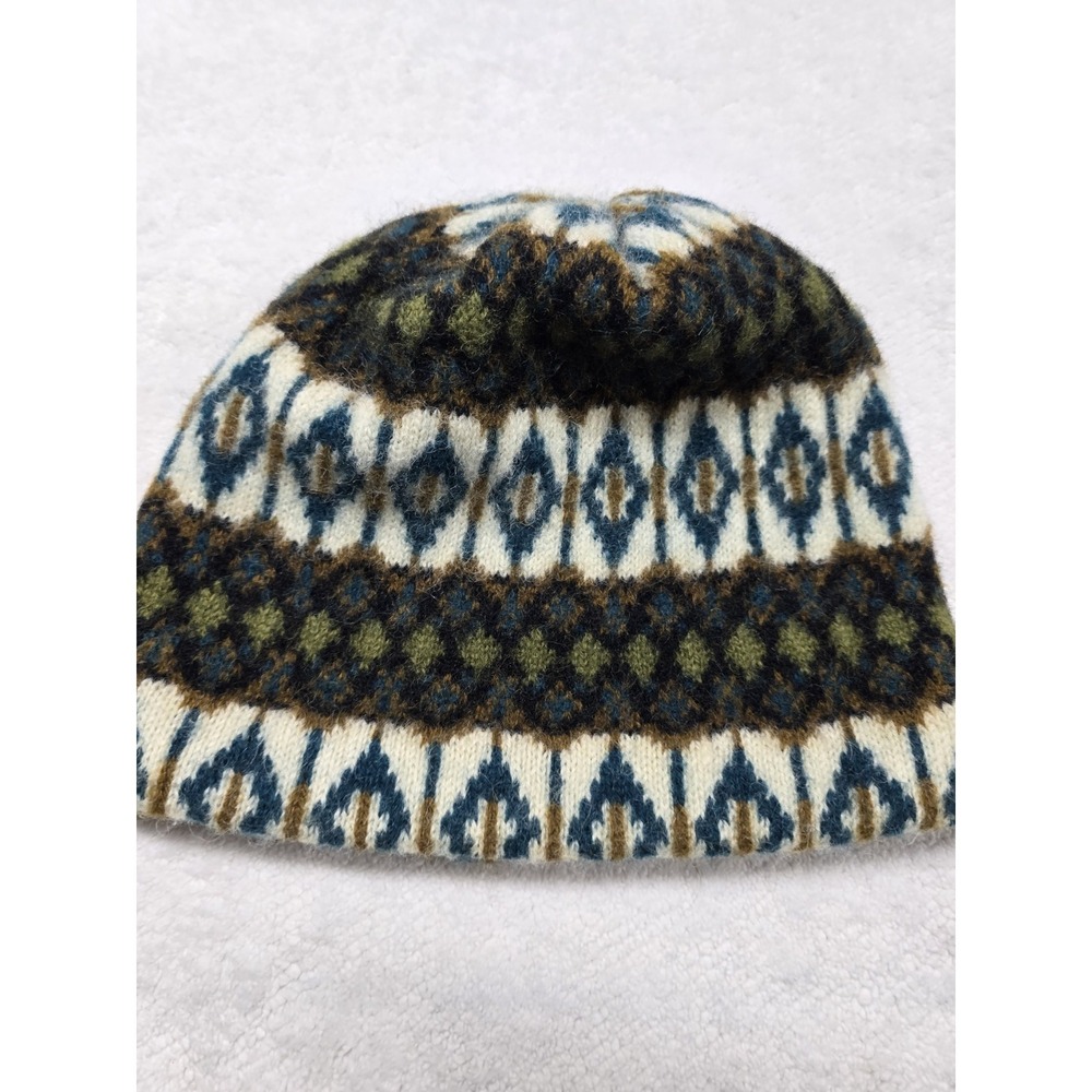 Vintage Eland Hans Heitsch Wool Beanie Hat Nordic Fair Isle Ski Cap Sweden OS